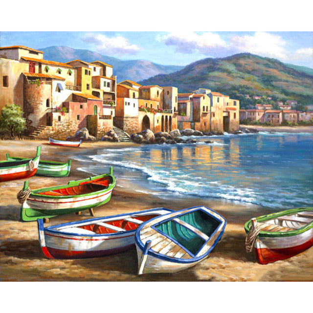 Fishing Village Paint By Numbers