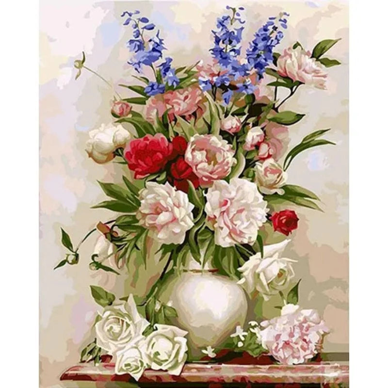 Fleural Composition In A Vase Paint By Numbers