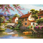 Houses In Riverside Paint by Numbers