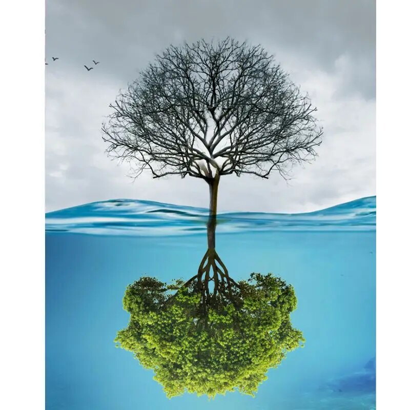 Tree And Water Paint By Numbers Kit