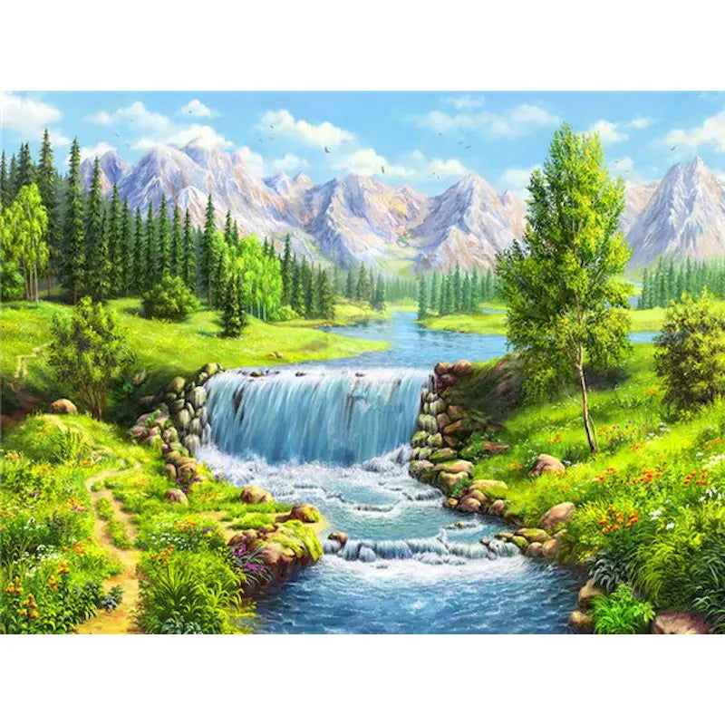 River In The Forest Paint by Numbers