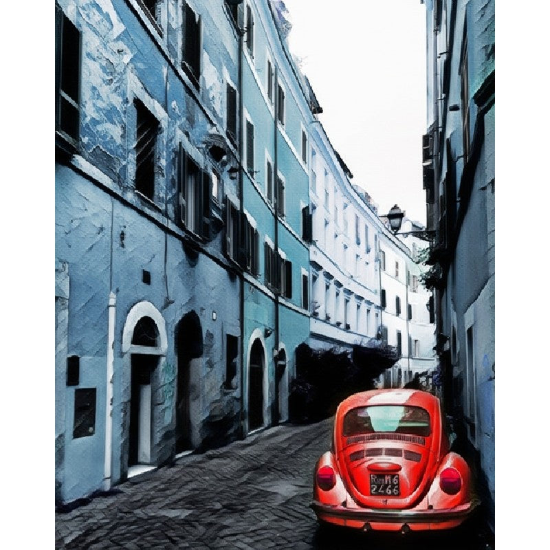 Old Red Car Paint By Numbers