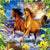 Running 3D Horses At Beach Paint by Numbers