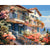 Blooming Flowers House Design Paint by Numbers 