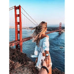 Couple At Golden Gate Bridge Paint by Numbers 