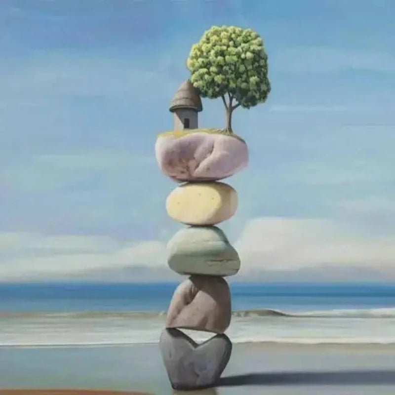 Seaside Stone Tree Paint by Numbers 