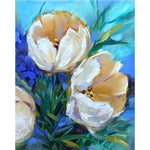 Drawn White Flowers - Paint By Numbers Flowers