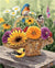 Small Birds On Basket