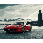 Red Sport Car Paint By Numbers