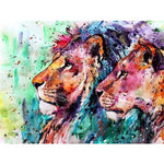 Paint By Numbers Abstract Lion And Lioness