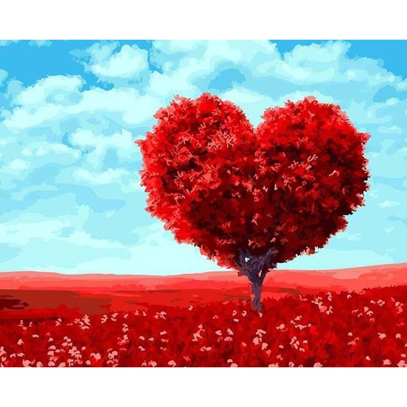 Paint By Numbers Heart Tree