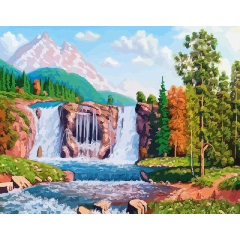 Paint By Numbers Vintage Mountain Scene