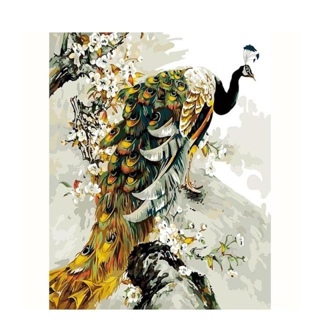 Paint By Numbers Drawing Peacock