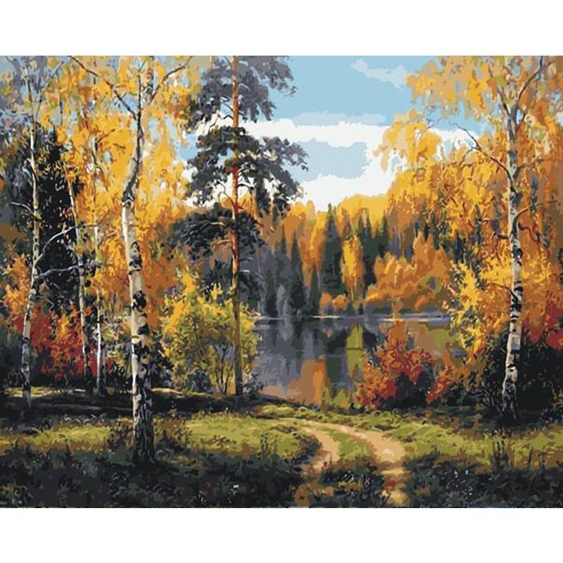 Paint By Number Path In Forest