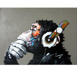 Paint By Numbers Monkey With Headphones