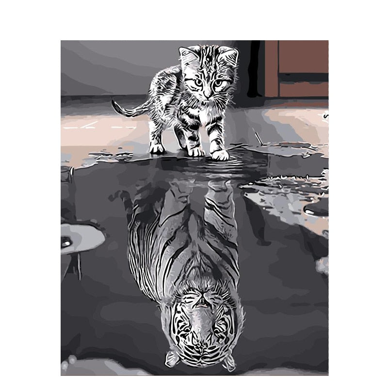 Paint by numbers cat tiger