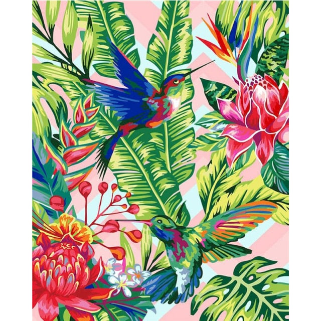 Paint By Numbers Hummingbird And Flower