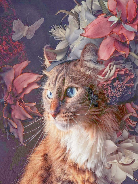 Cat With Flowers