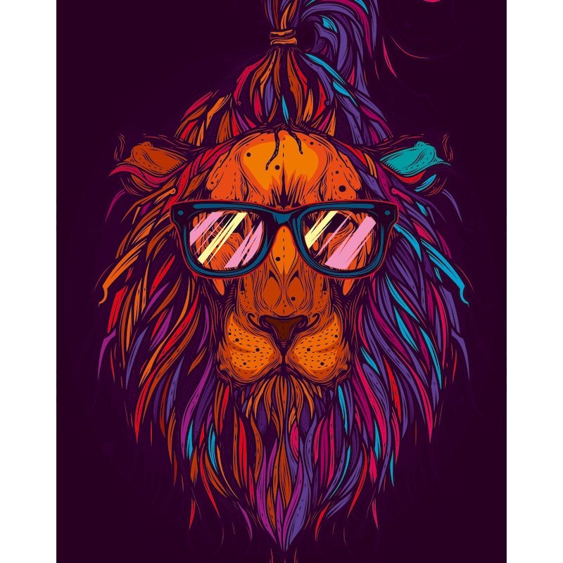 Paint By Numbers Hipster Lion