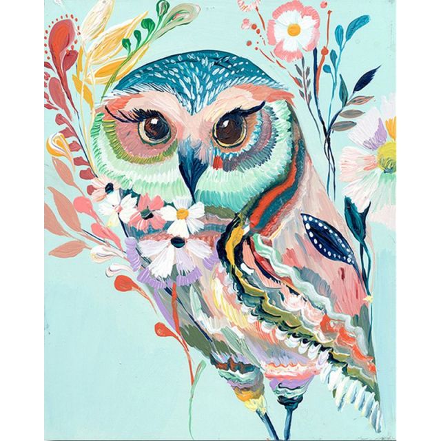 Paint By Numbers Flower Owls