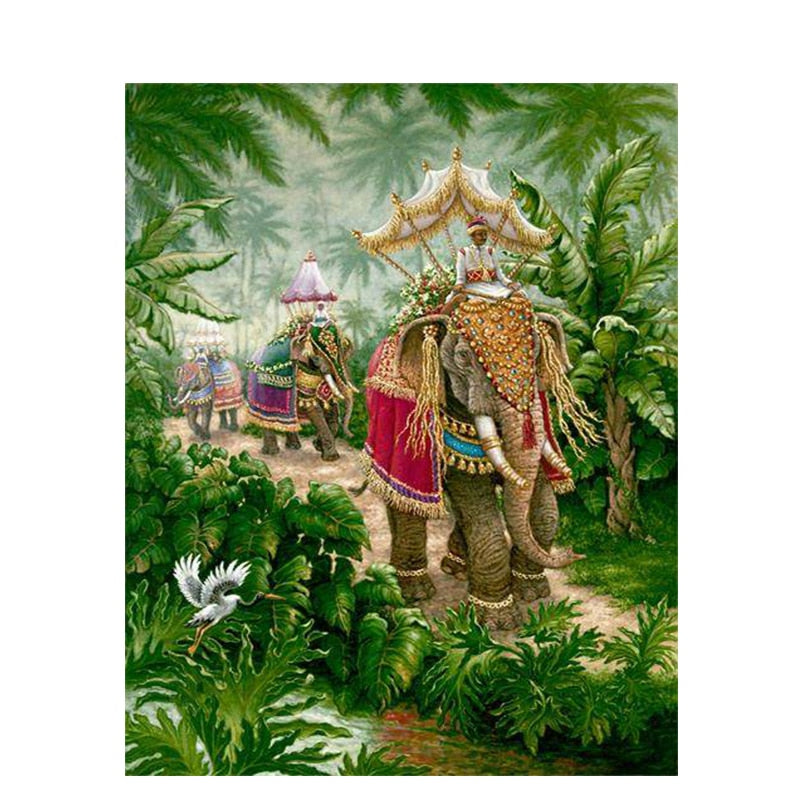 Paint By Numbers Elephant Convoy