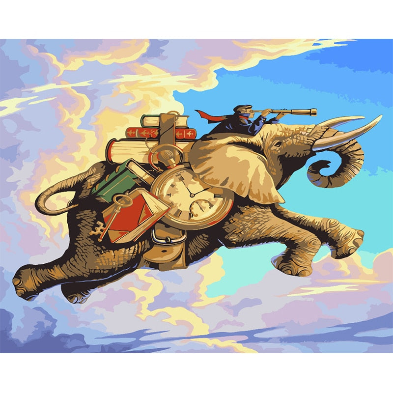 Paint By Numbers Travelling Elephant
