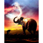 Paint By Numbers Elephant Playing With Water
