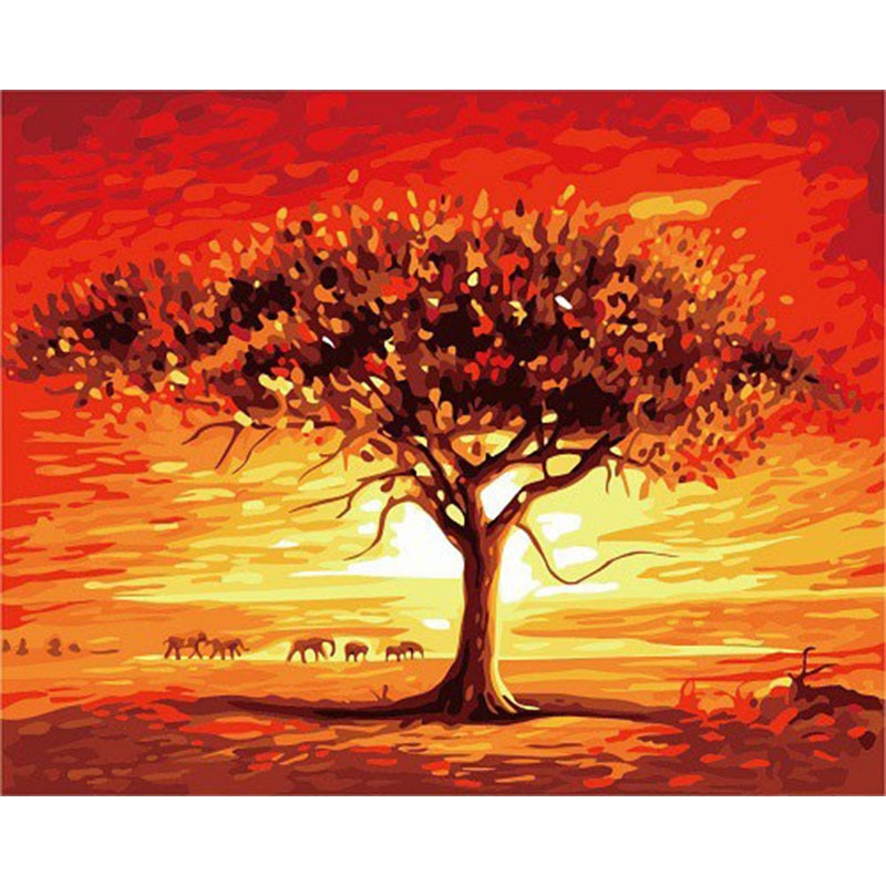 African Savanna - Paint By Numbers Elephant