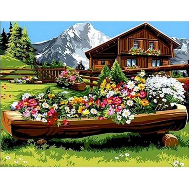 Chalet Mountain Scene