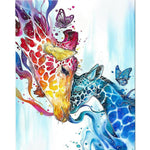 Paint By Numbers Giraffe And Her Blue Baby