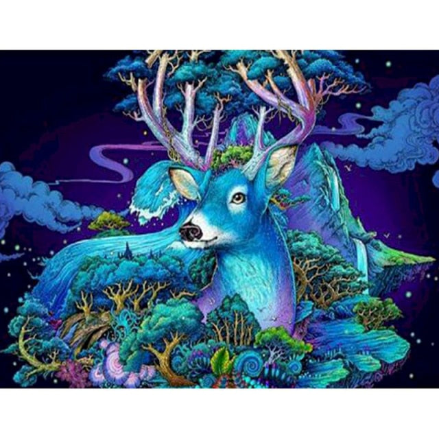 Blue deer - Paint By Numbers Deer