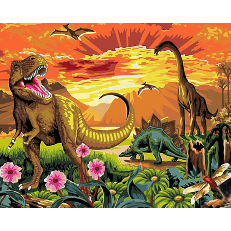 Paint By Numbers Dinosaur