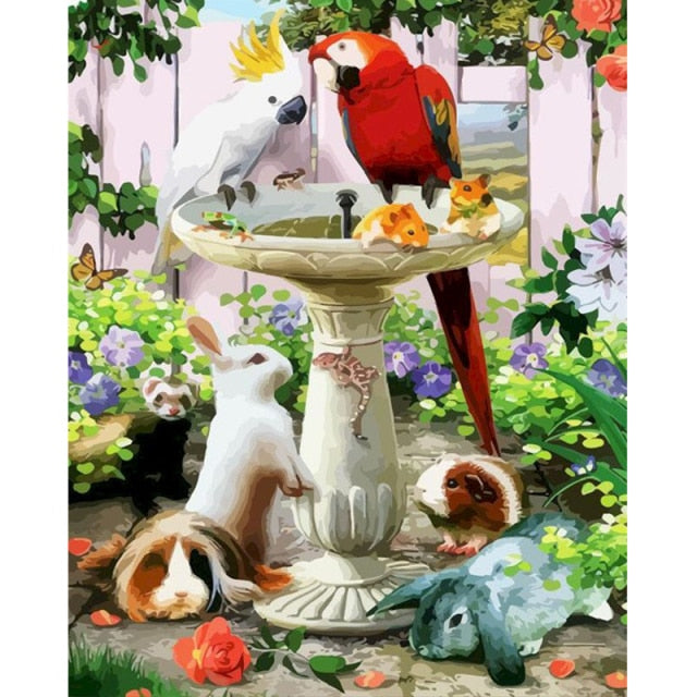 Paint By Number Rabbit And Friends