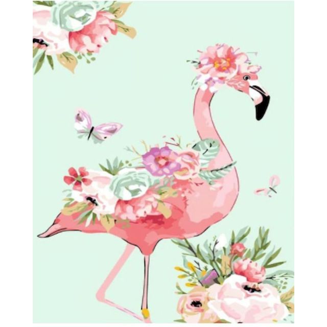 Paint By Numbers Flamingo Flower