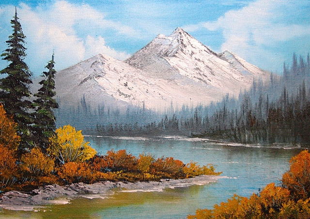 Paint By Numbers River In Mountains