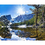 Paint By Numbers Snowy Mountain Scene
