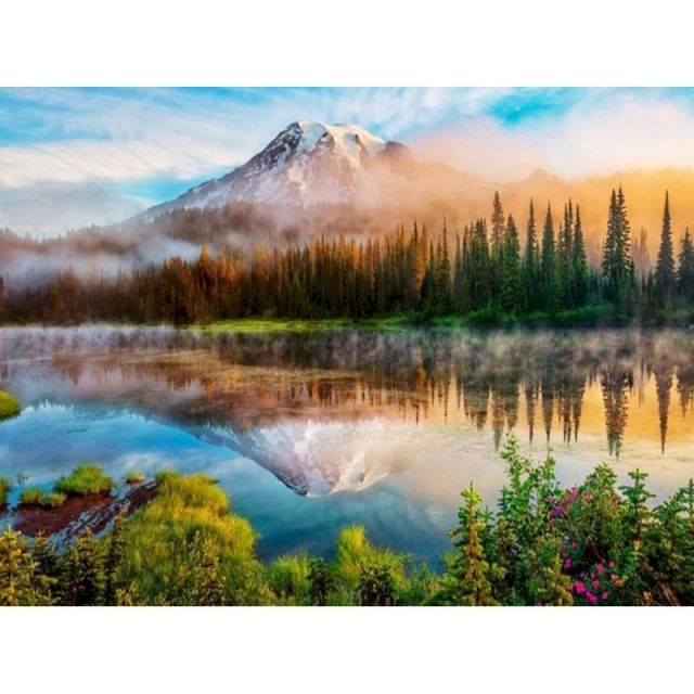 Paint By Numbers Fog Mountains