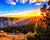 Paint By Numbers Sunset On Mountain Scene