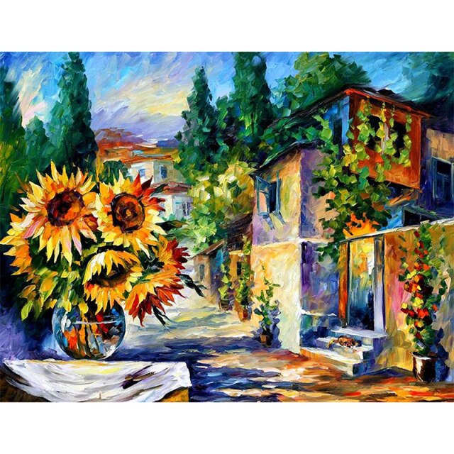 Sunflowers Bouquet In Village