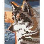 Abstract Wolf paint by numbers