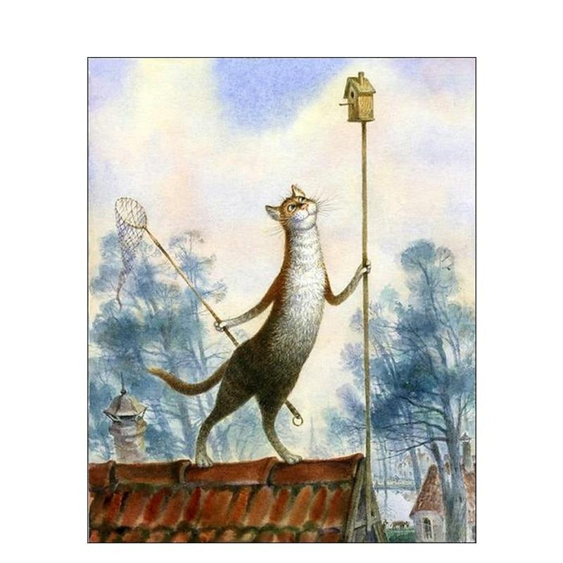 Paint By Numbers Cat Hunter On Roof
