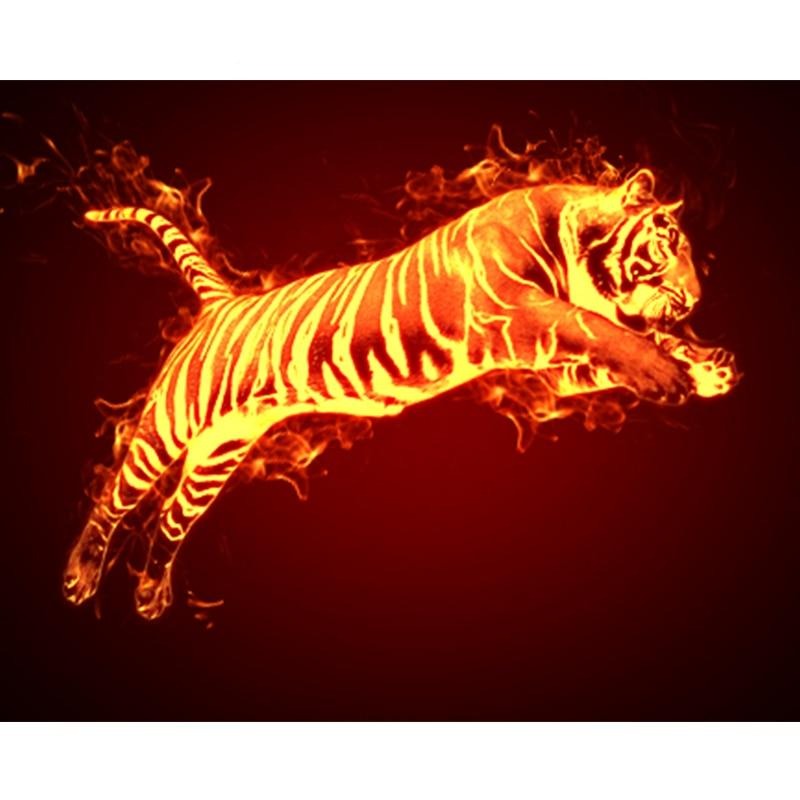 Paint By Numbers Fire Tiger